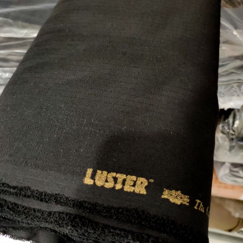 Bahan Kain Luster Hitam Kotak / Polos Lapas