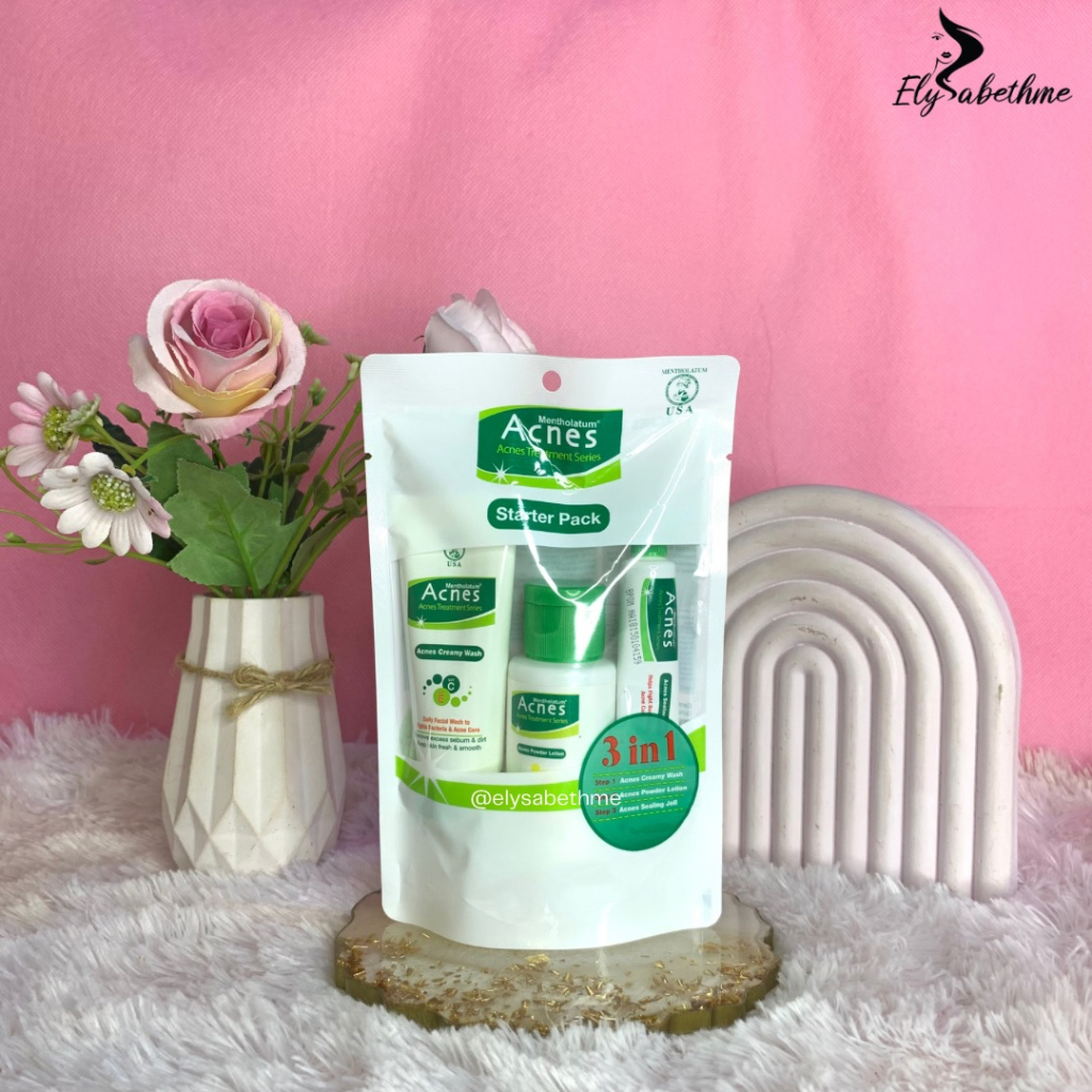 ✿ELYSABETHME✿ (3in1)  Acnes starter pack paket basmi jerawat acne totol jerawat cream sabun travel s