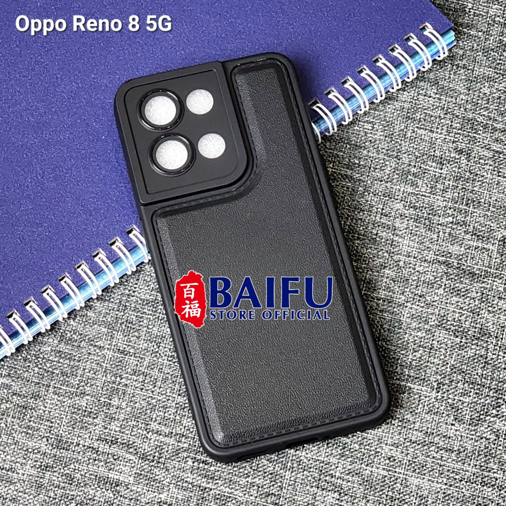 Softcase Leather Pro Macaron Black Oppo Reno 8 5G Oppo Reno 8Z Oppo Reno 8T 4G Oppo Reno 8T 5G