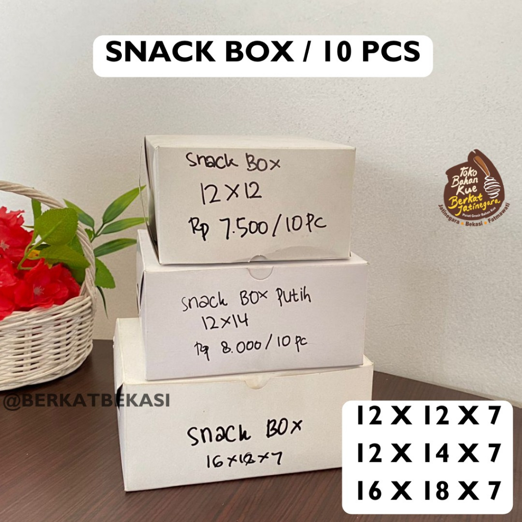 BOX SNACK PUTIH ISI 10 PCS / DUS SNACK BOX WHITE