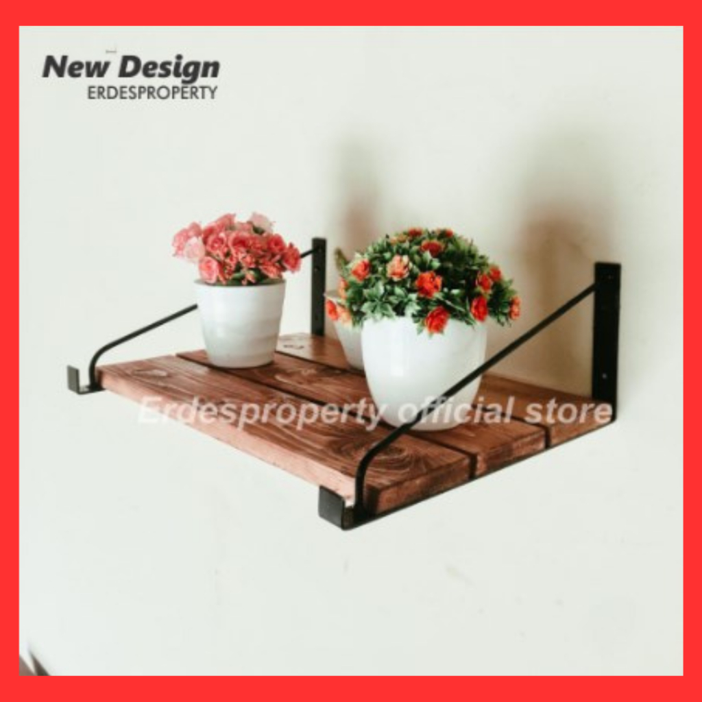 Rak Dinding Ambalan Kayu Kamar Sepatu Gantung Unik Retro Rustik Aesthetic Make Up Kosmetik / Rak Hia