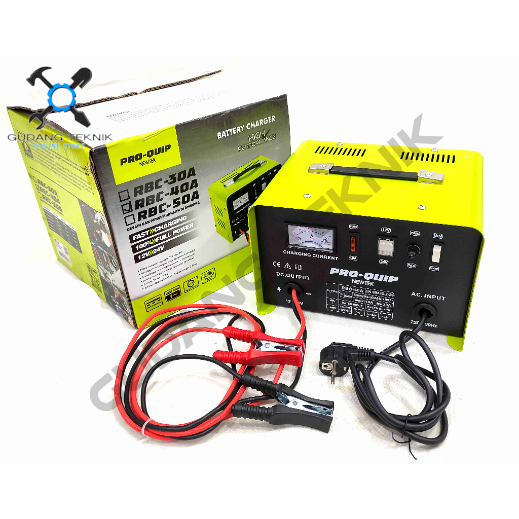 Charger Aki Motor Mobil 30A 40A 50A RBC30A RBC40A RBC50A PROQUIP / Ces Cas Baterai Battery Accu 30 4