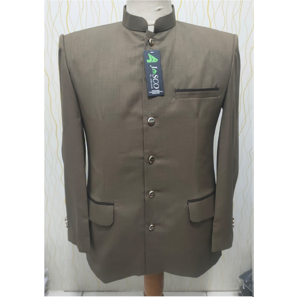 Jasko Polos Wol Lis Saku Warna Milo Merek Jasco Original Jas Koko Pria Dewasa / Baju Koko Modern