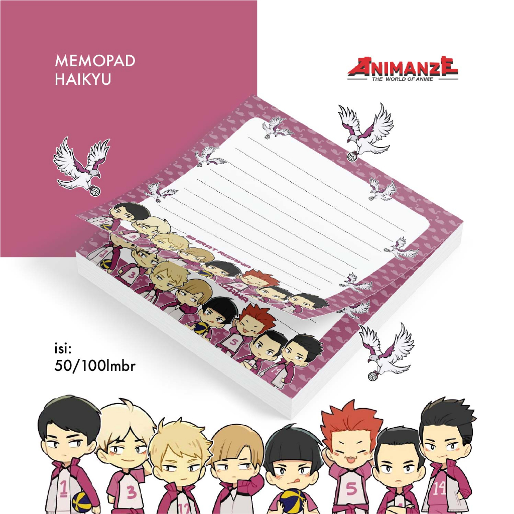 

KERTAS TULIS/PLANNER - MEMOPAD 5Olembar/Haikyuu Series
