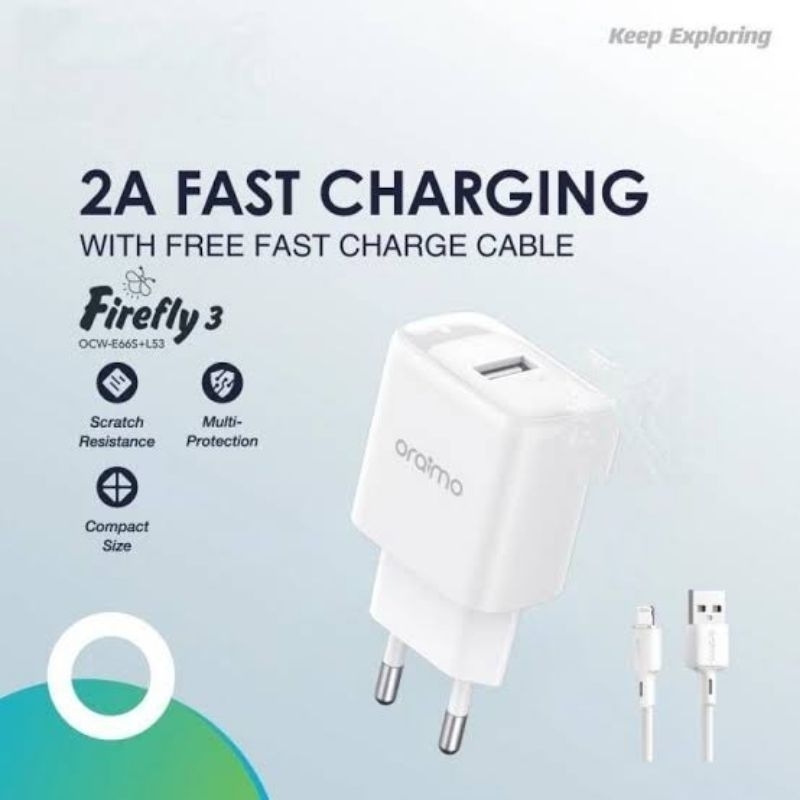 travel charger ORAIMO 66S-L cabel eu fast charger lightning/iphone