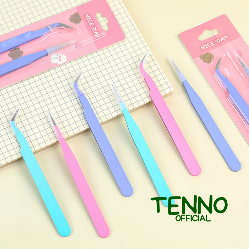 

TENNO Tweezer Penjepit Sticker Alat Capit Stiker Lurus Lengkung Bengkong Warna Soft Pastel Lucu Estetik Aesthetic Gundam