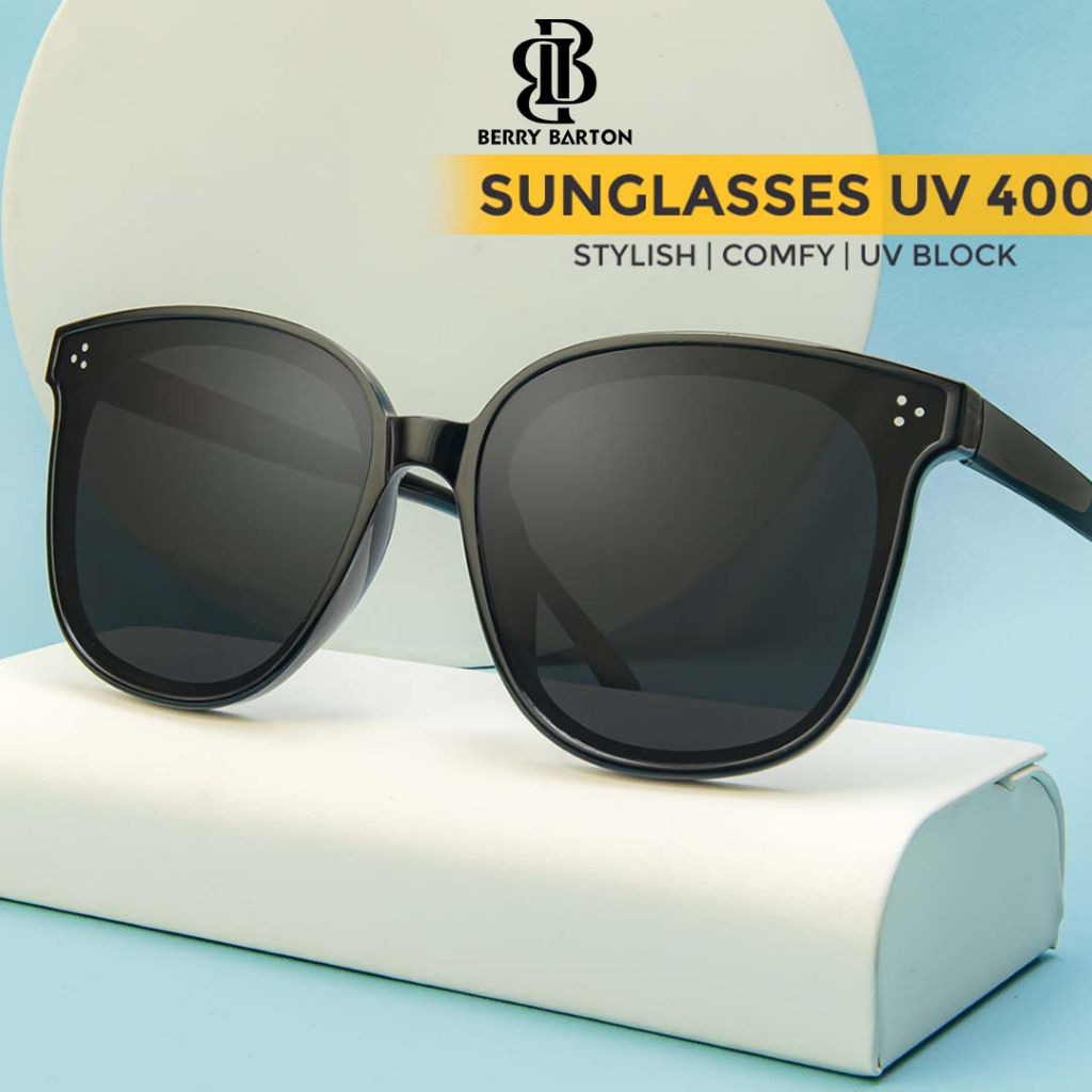 Berrybarton Kacamata Hitam Sunglasses Anti Silau UV400 Pria Wanita Kacamata Bulat Fashion Style 5093