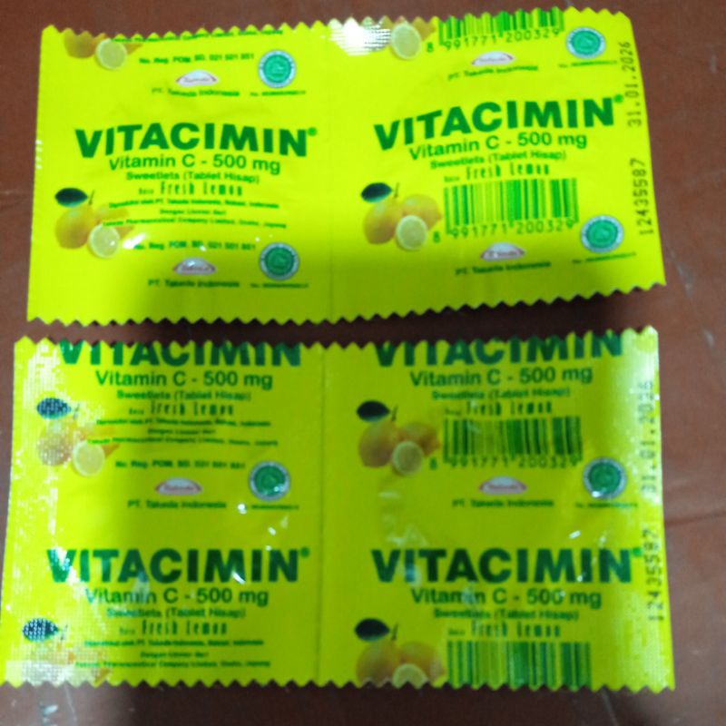 

Vitacimin Lemon Strip isi 2/Permen Tablet Hisap Vitamin C;8991771200329