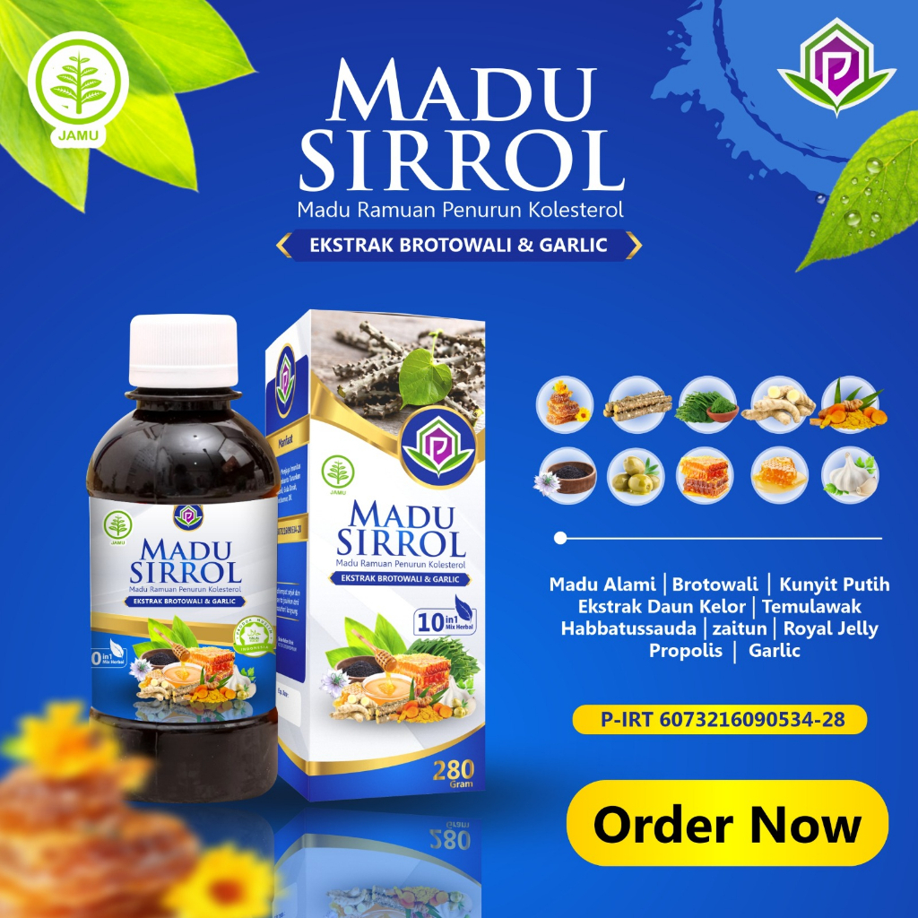 

MADU SIRROL Isi 280 gram Ramuan Herbal Kolestrol Ekstrak Brotowali & Garlic