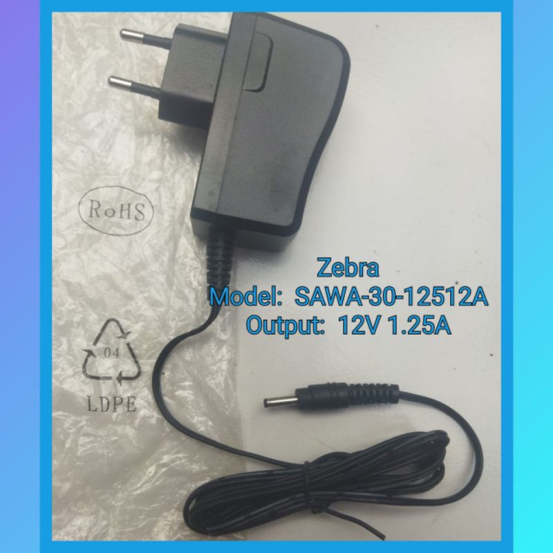 Charger Adaptor 12v 1.25A 12volt 1,2A Printer Zebra MZ220 MZ320 IMZ220 IMZ320 COD
