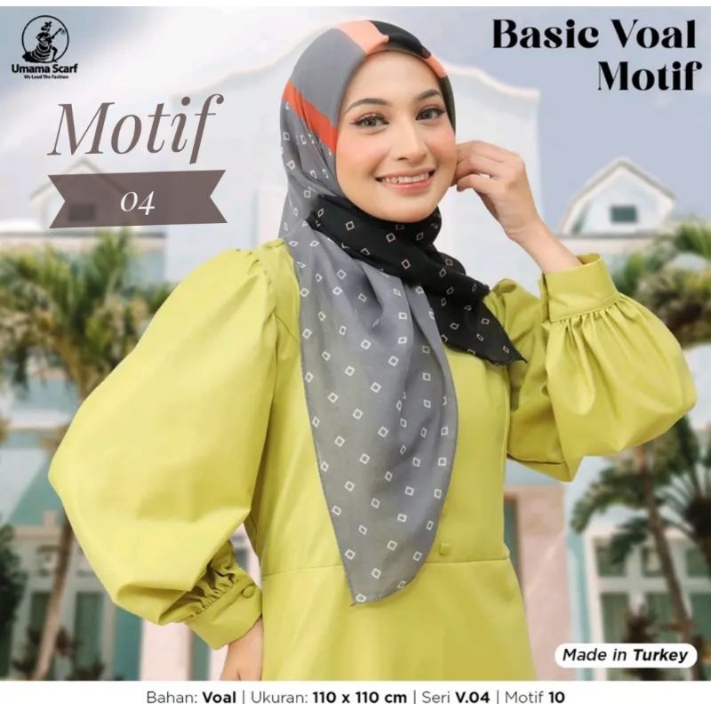 BerMus - Hijab Segi empat voal motif 04 Made in Turkey by umama scarf