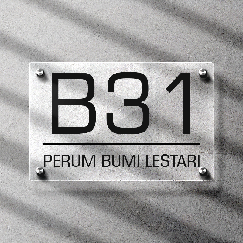 Nomor Rumah acrylic lapis sunblast mewah