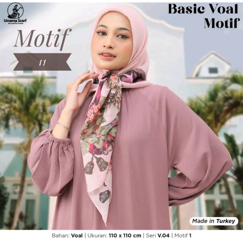 BerMus - Hijab Segi empat voal motif 11 made in Turkey by umama scarf
