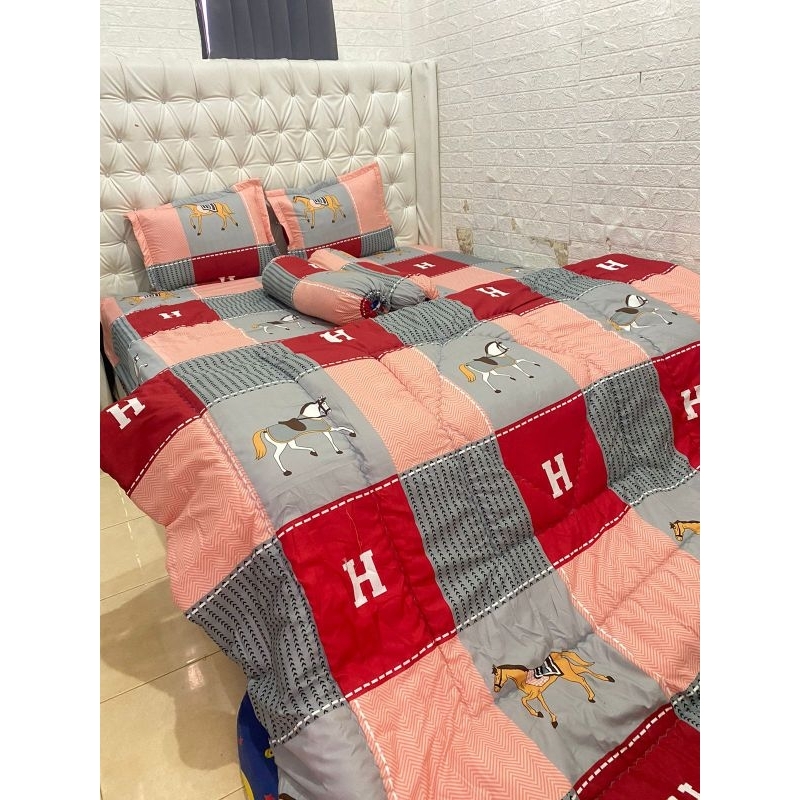 masuk set bedcover bahan mikro premium UK 6 kaki