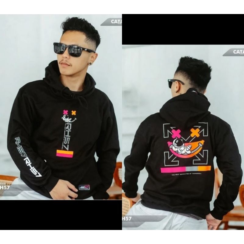 Sweater Hoodie Racing RH57 Star Hitam