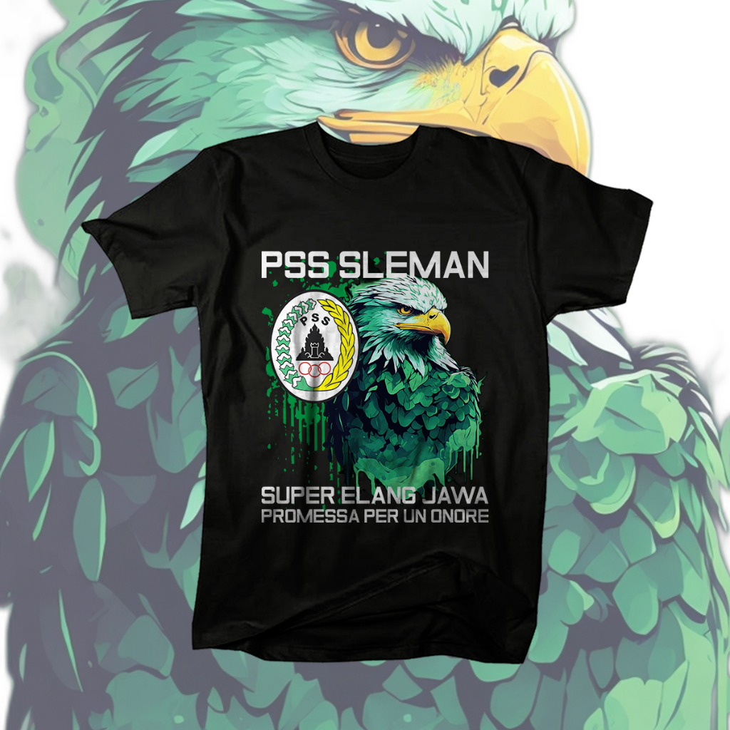 Kaos Distro PSS Sleman Fans BCS Katun Hitam Lengan Pendek
