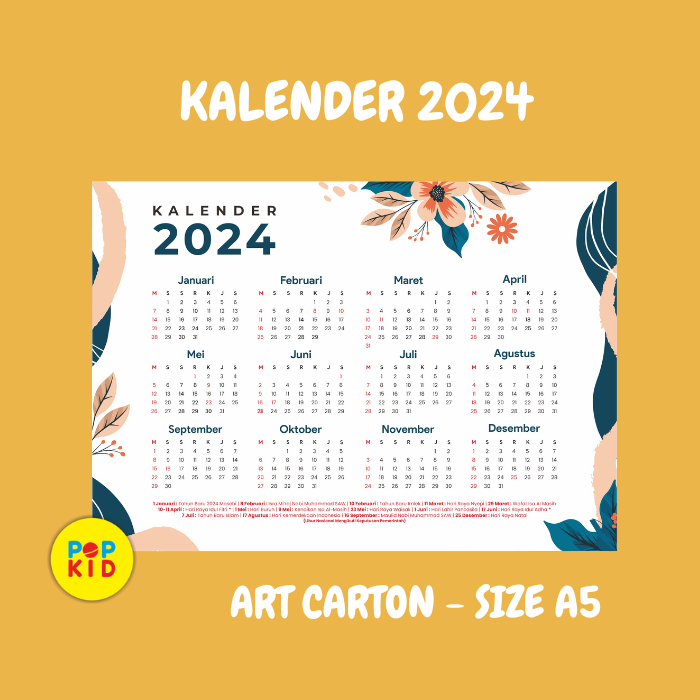

KALENDER DINDING 2024 - KALENDER MEJA - KALENDER PLANNER UKURAN A5 BEST SELLER