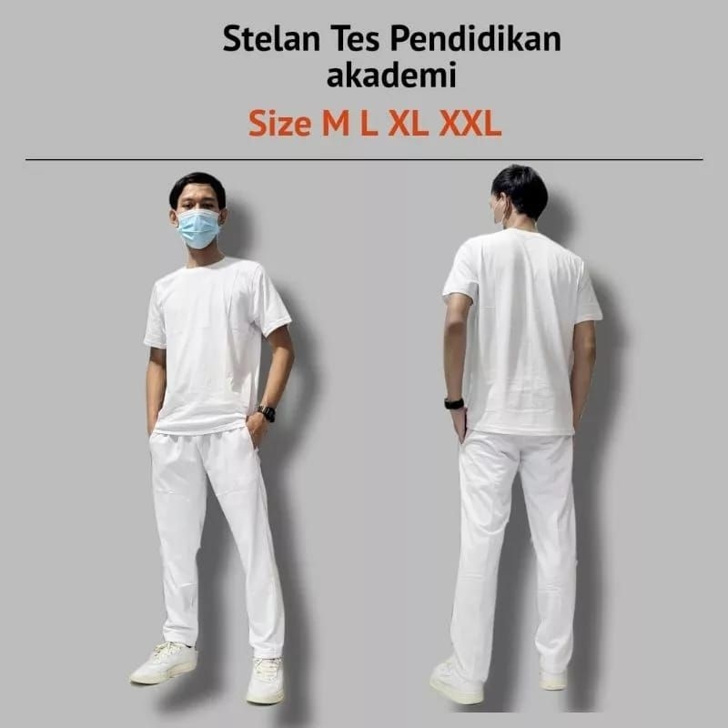 STELAN KAOS PUTIH POLOS HITAM POLOS TES PENDIDIKAN KEPOLISIAN TNI PRIA /WANITA