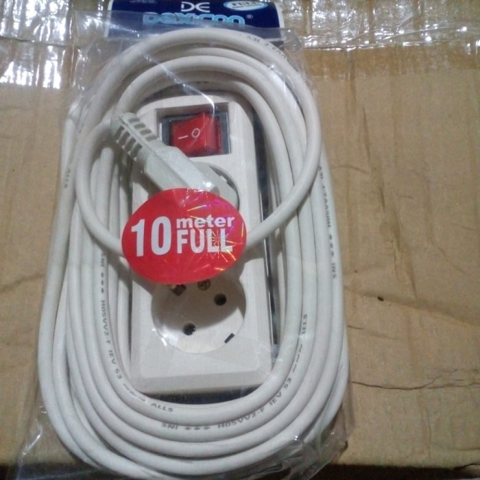 Stop Kontak Kabel + Arde 2/3/4/5 Lubang Dexicon 10 Meter