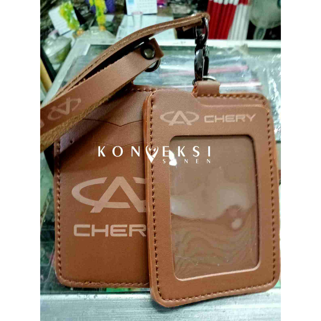 

ID CARD HOLDER chery NAMETAG LANYARD Gantungan ID CARD TEMPAT ATM TEMPAT KARTU bahan dari Kulit PU