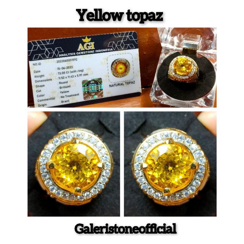 NATURAL BATU PERMATA YELLOW TOPAZ