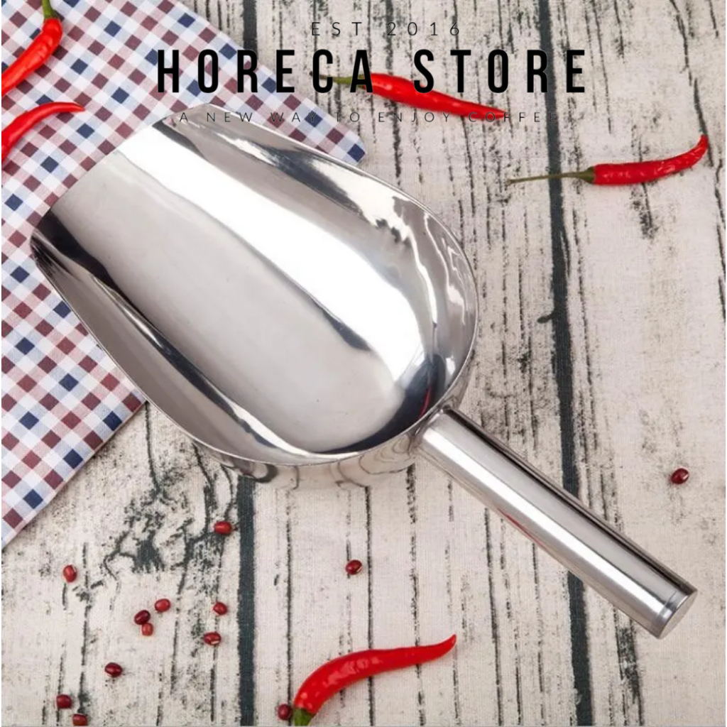 Sekop Es Batu Stainless Besar / Sekop Es Batu Stainless Steel / Ice Scoop / Sekop Es Tepung Biji Kop