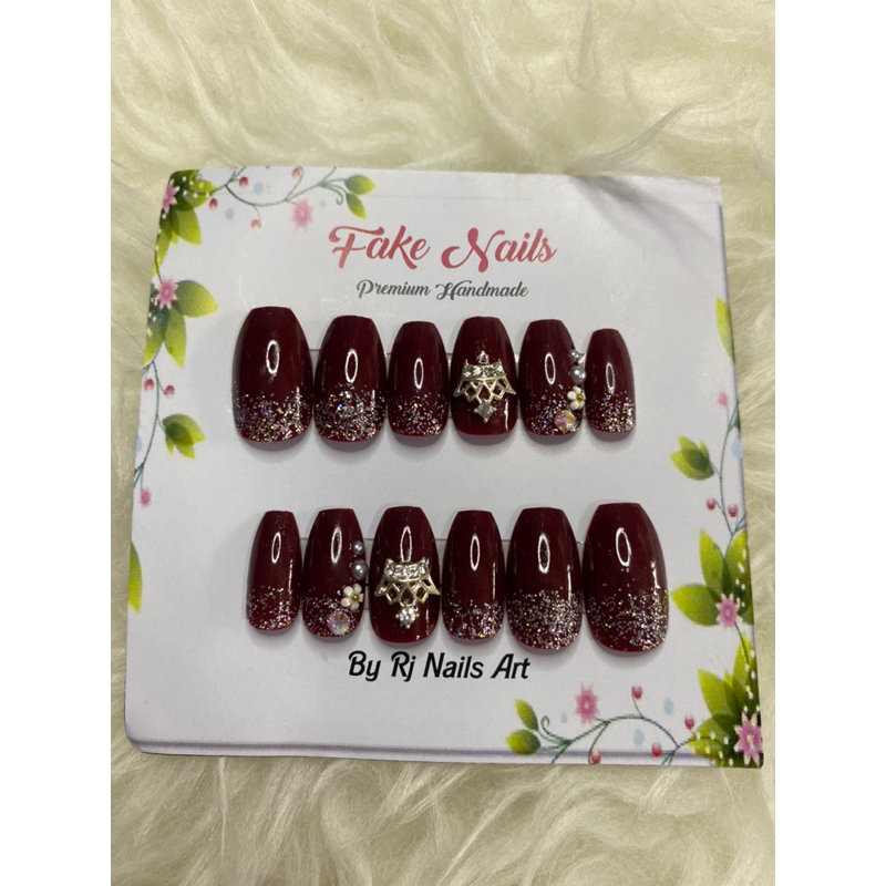 1set kuku palsu/fake nails/mewah dan elegan /full kutek