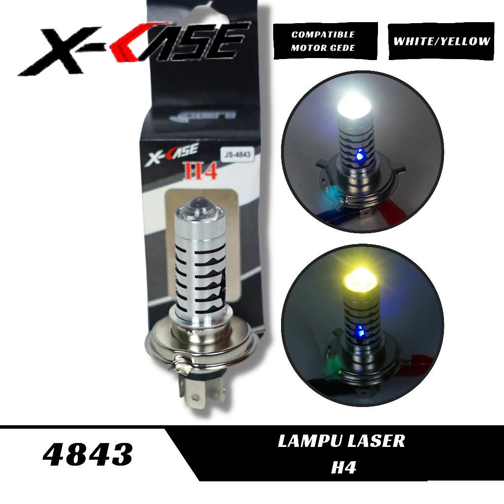 Lampu Utama Motor LED Laser Senja Biru Motor Laser H4 AC DC Hi Lo 2 Warna Headlamp universal semua m
