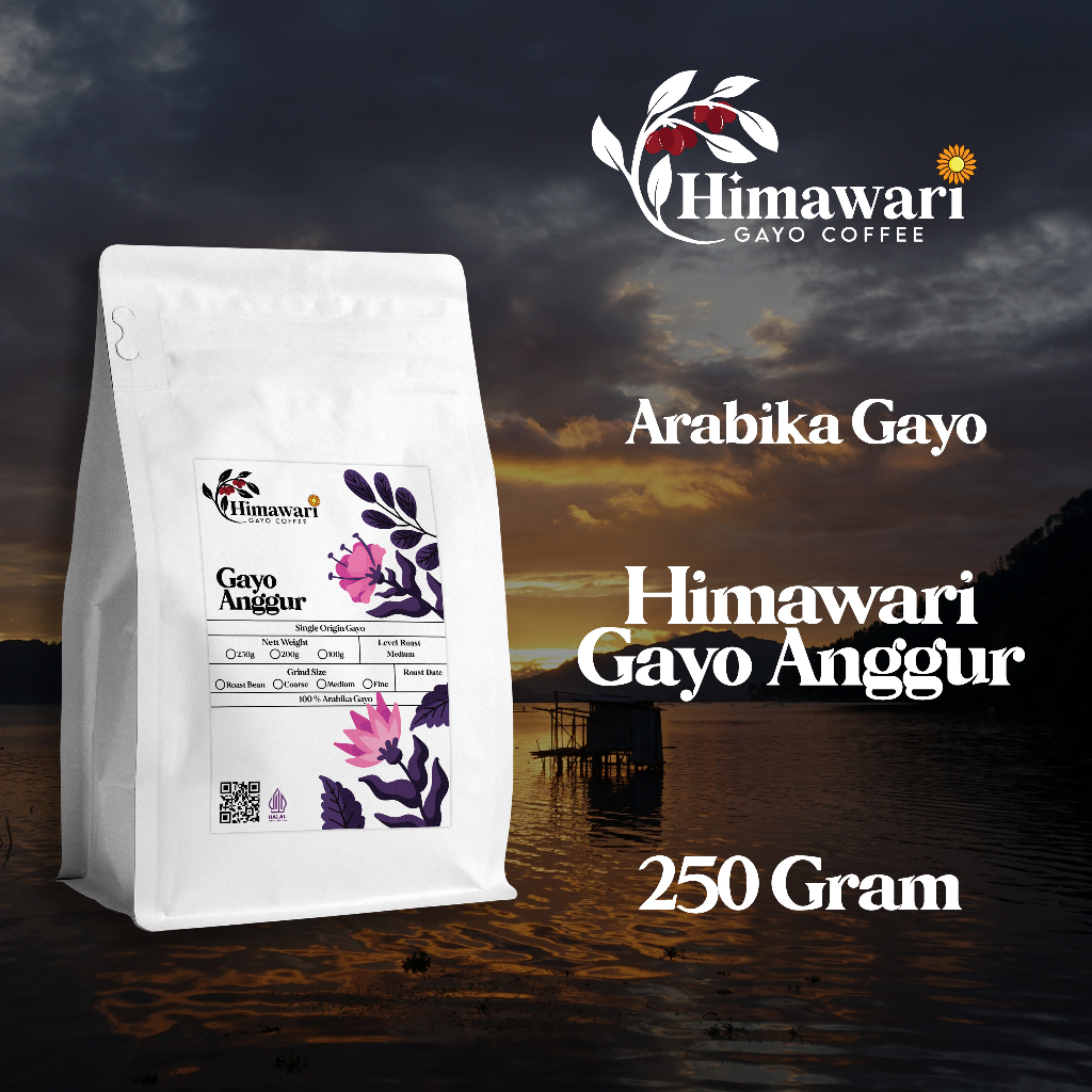 

Himawari Kopi Arabika Gayo Anggur Wine Biji Kopi dan Bubuk Kopi 250 gram