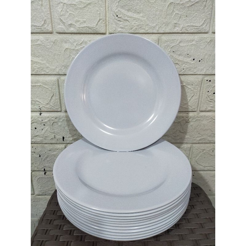 Piring Makan Melamin Putih / Piring Ceper Melamin 9 inci / Piring Melamin SeivbyOnyx 1109S Ceper / P
