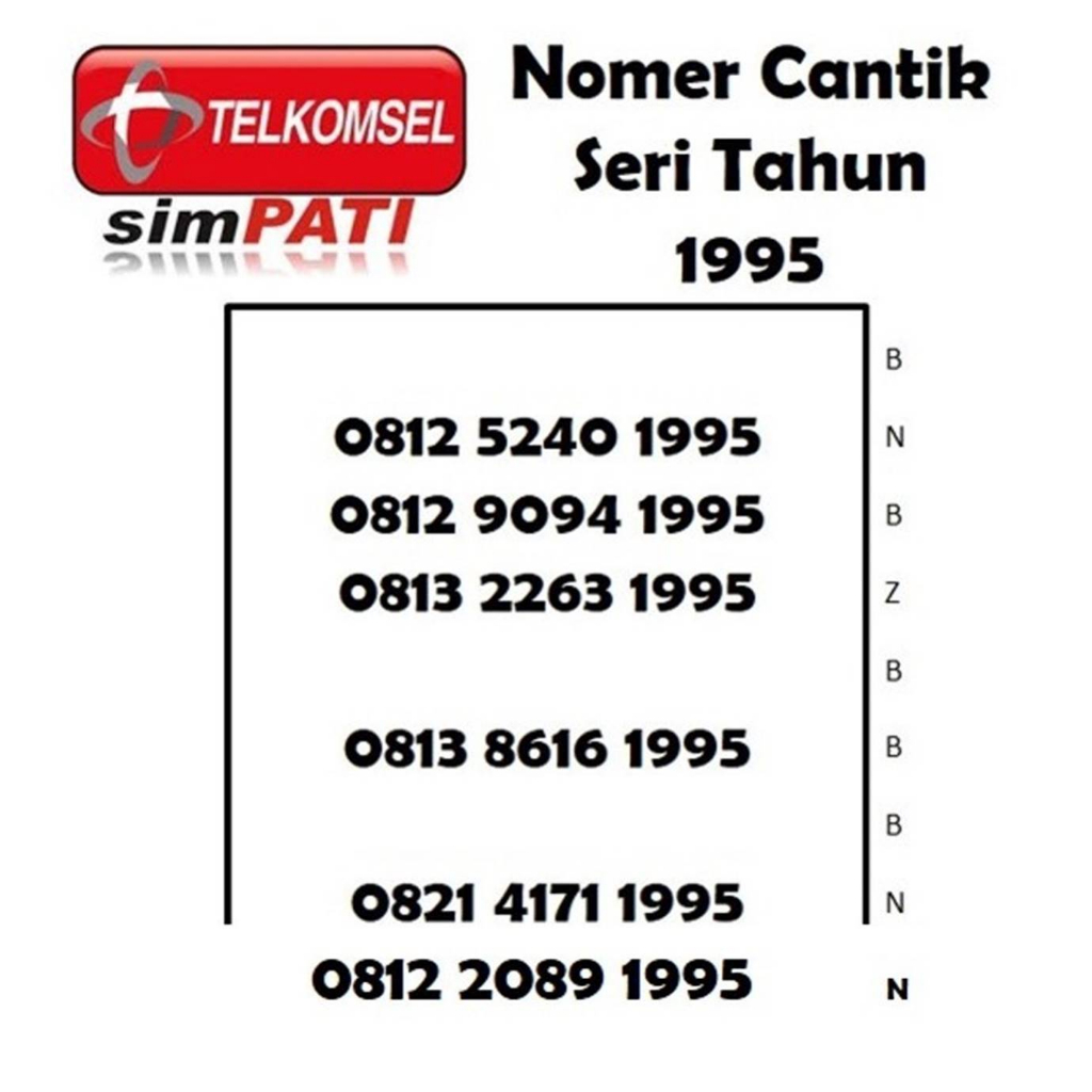 Nomor cantik kartu perdana Telkomsel 4G LTE Simpati seri tahun Lahir pilihan 1995