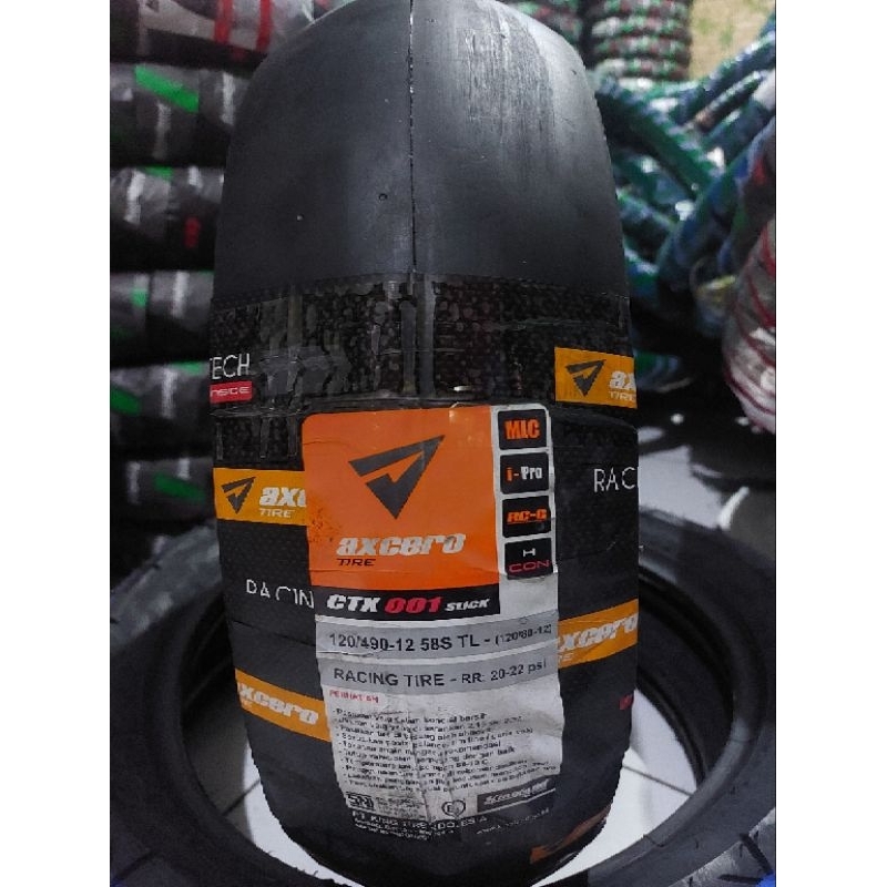 BAN LUAR SLICK RING 12 KINGLAND(SNI) 100/480-12 & 120/490-12 TUBELESS AXERO CTX-001 HARGA SATUAN