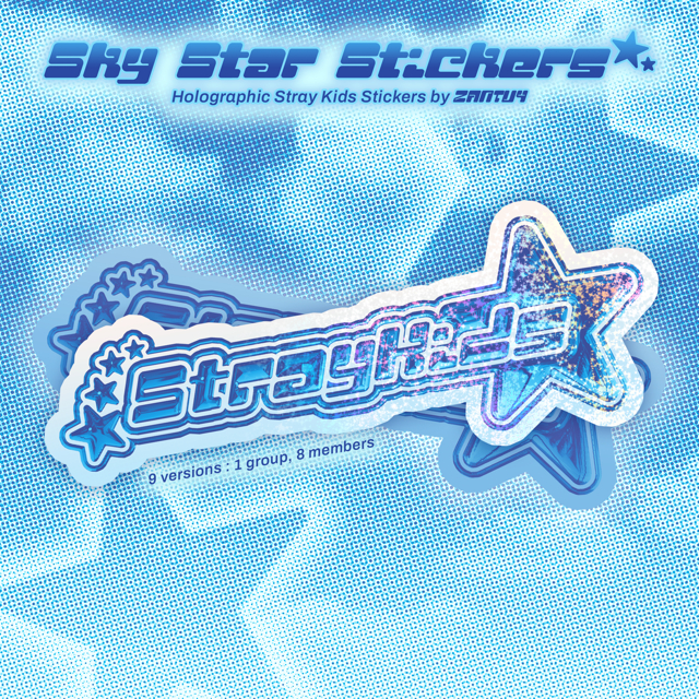 SKY STAR Stray Kids Name Stickers
