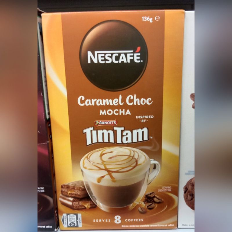 

Nescafe caramel choco mocha timtam coffee 136gr (8s)
