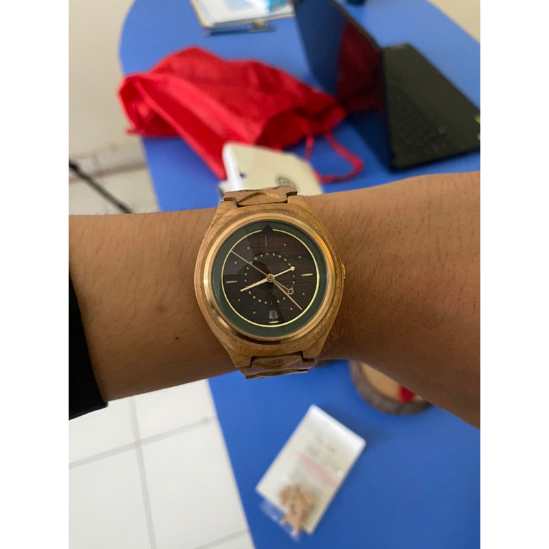 jam kayu matoa singo mapel second like new