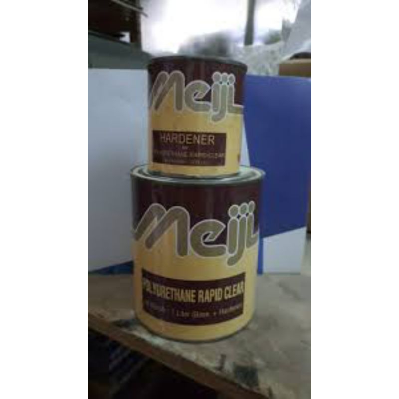 CLEAR PU VERNISH MEIJI 1LT + HARDENER 200ML PENGKILAT CAT ANTI GORES MEIJI RAPID CLEAR