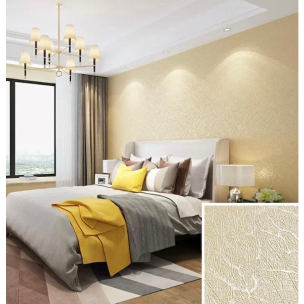 Wallpaper Wallsticker Sticker Dinding Perabot Polos Serat Tekstur Cream Pink Abu Hitam