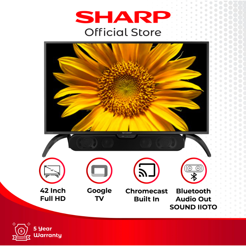 SHARP 2T-C42EG1i-SB Full-HD Google TV LED with Soundbar [42 inch]