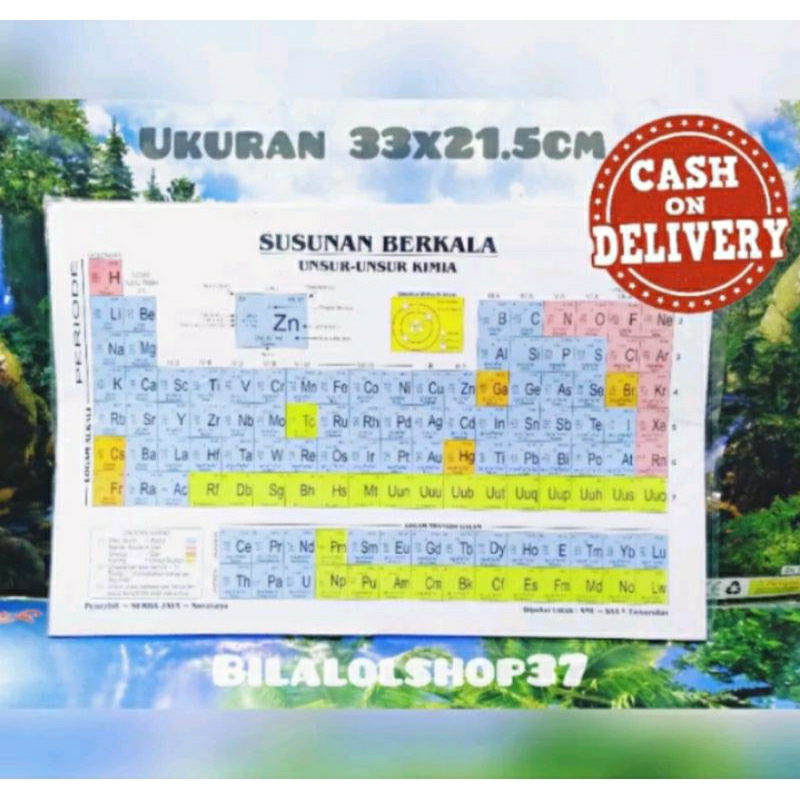 

ISI 50 PCS SUSUNAN BERKALA TABEL PERIODIK UKURAN BESAR 33 X 21.5 SMP,SMA,UNIVERSITAS.UMUM