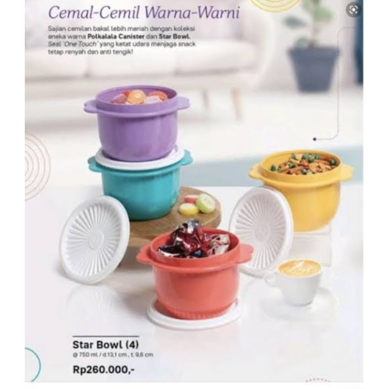 Star bowl (4) tupperware / mangkok tupperware