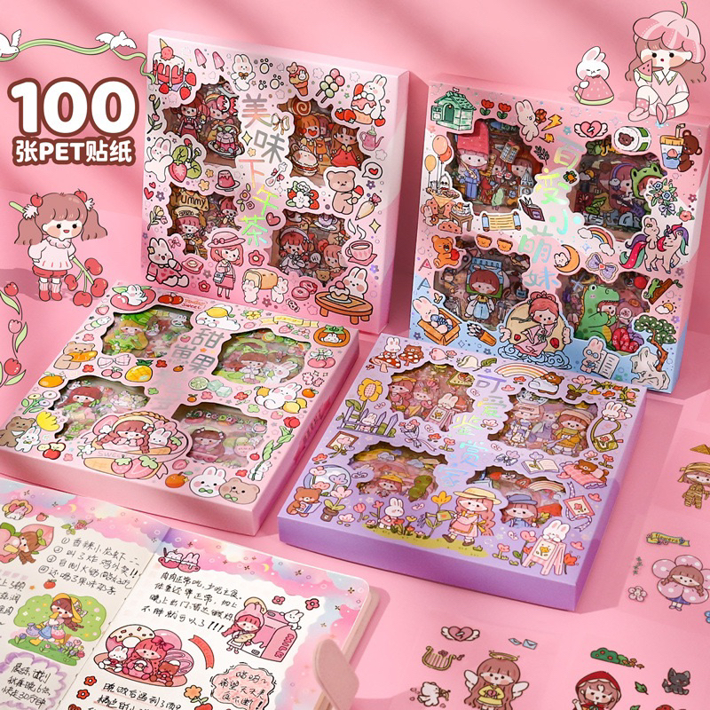 

Sticker Mey Mey isi 100 lembar / Sticker Waterproof / Sticker Anti Air / Sticker Korea / Sticker Lucu / Sticker Gemot