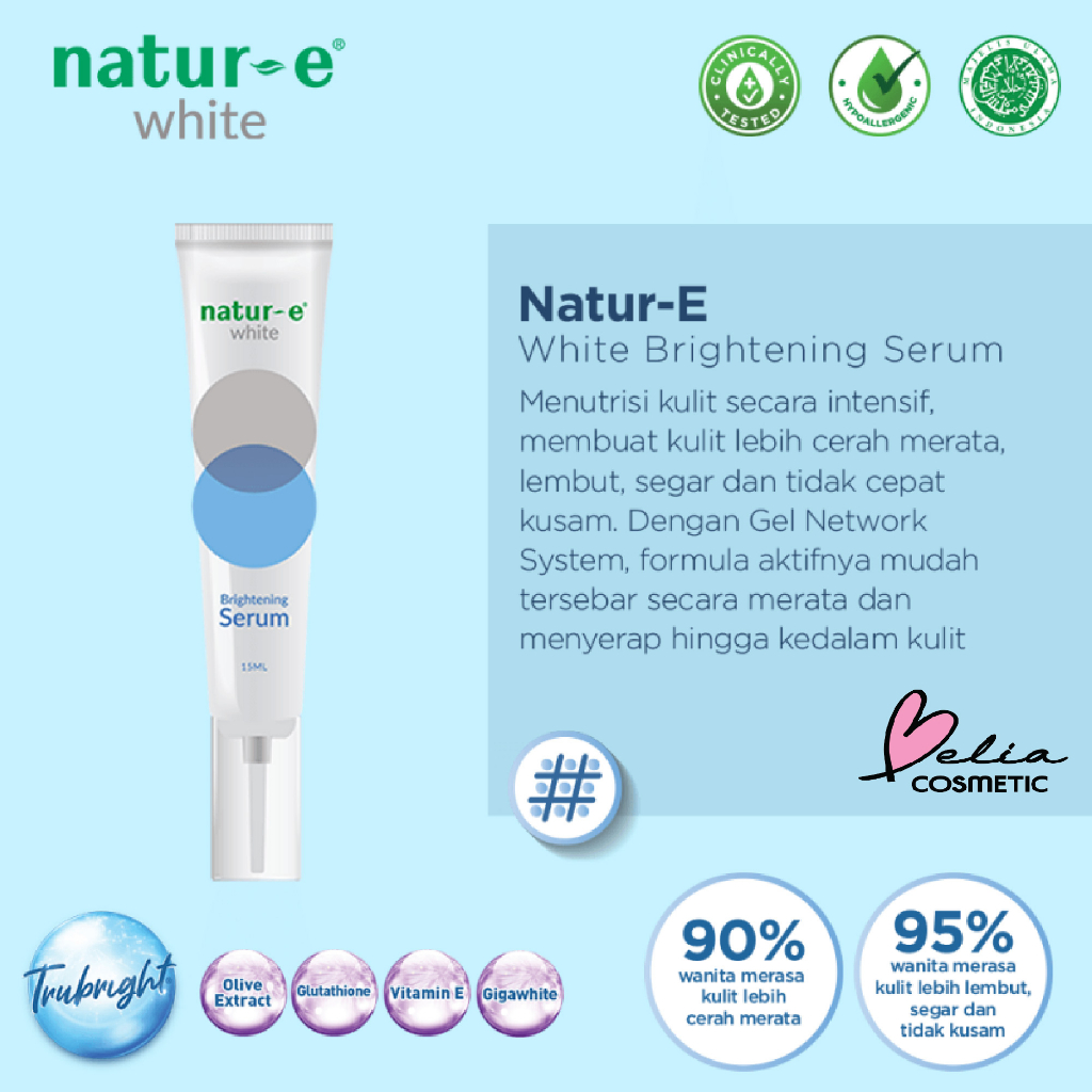 Belia Natur-E White Skincare Series Face Wash Day & Night Cream White Brightening