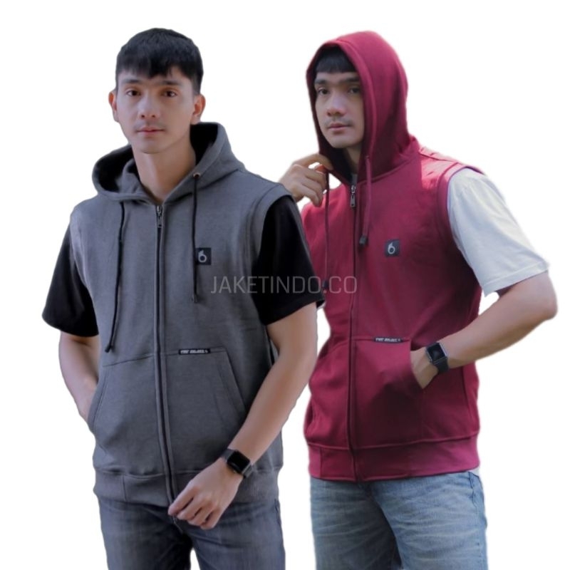 Jaket Rompi Hoodie Sweater Pria Distro Fleece Tebal - Jaket Sweater Rompi Zipper