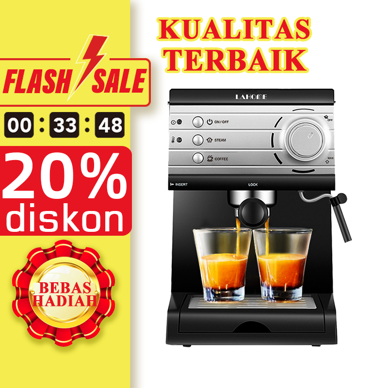 LAHOME Mesin Kopi Espresso Mini Alat Kopi Espresso Mesin Kopi Donlim Otomatis Murah Mesin Espresso A