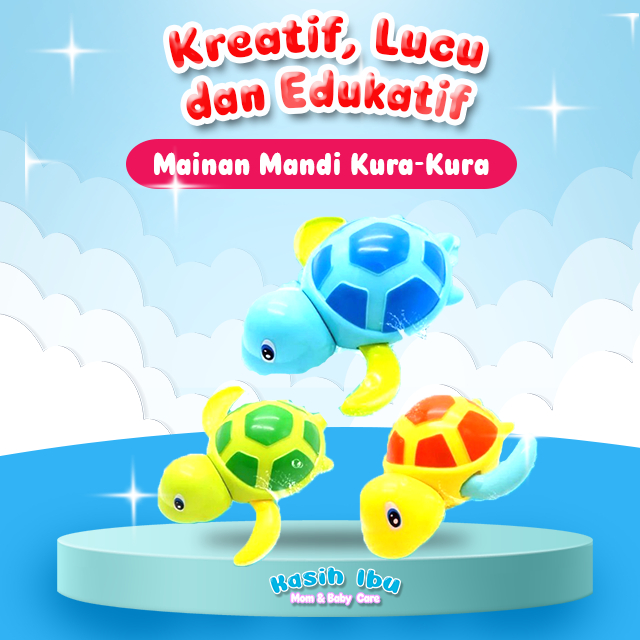 Mainan Mandi Anak Bayi Kura-Kura Lucu Berenang Mainan Mandi Bayi Kura Kura Berenang Bergerak Mainan 