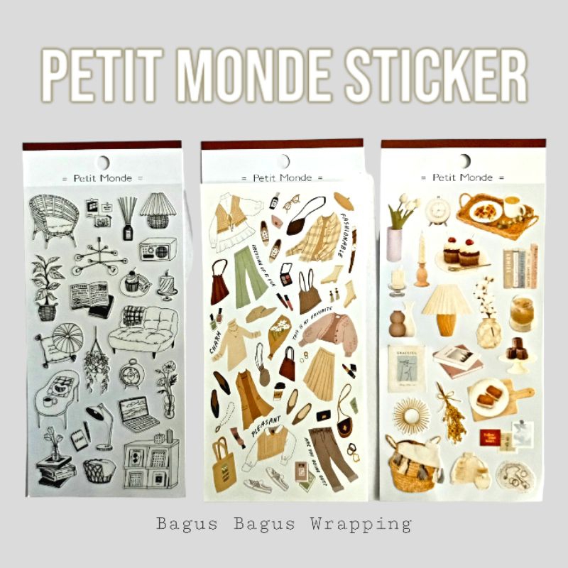 

PETIT MONDE STICKER JOURNAL VINTAGE AESTHETIC / STIKER RETRO / SCRAPBOOK