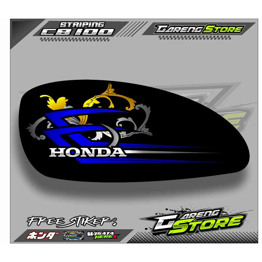 STRIPING VARIASI CB 100 BATIK / STICKER MOTOR CB 100 STYLE BATIK