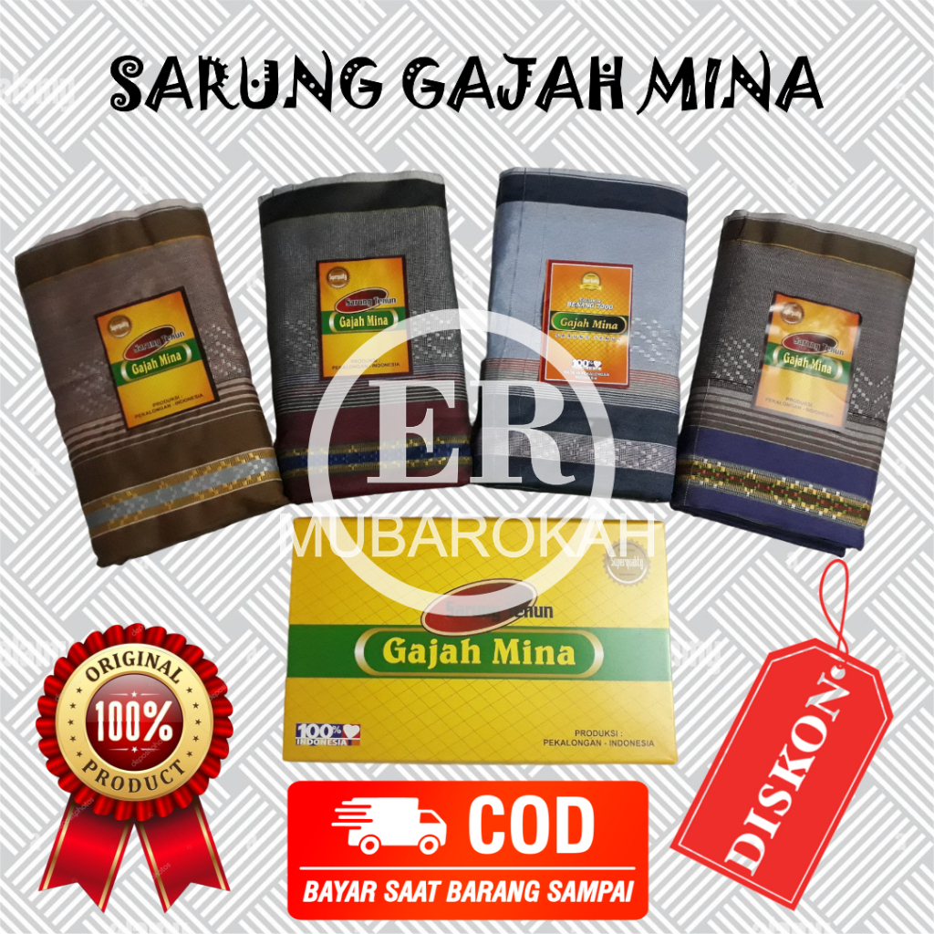 SARUNG GAJAH MINA SARUNG TENUN SARUNG PRIA DEWASA KEREN WARNA RANDOM