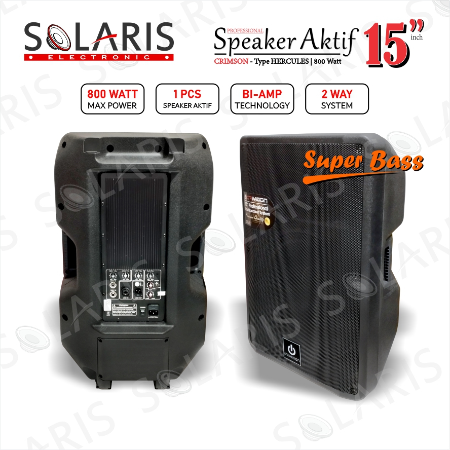 SPEAKER AKTIF 15 Inch BI-AMP Super Bass 800 Watt CRIMSON Type HERCULES