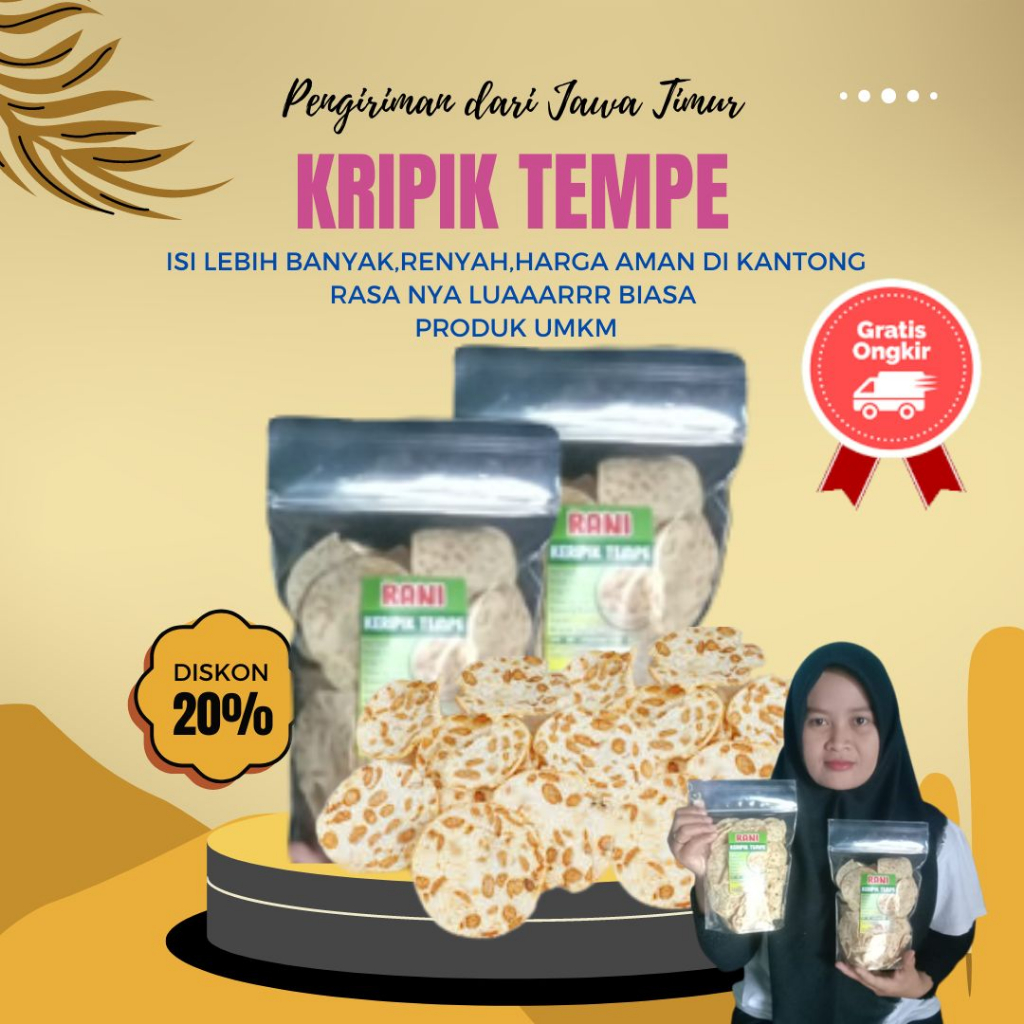 

Kripik Tempe Sagu Renyah Gurih Harga Termurah Terlaris Promo